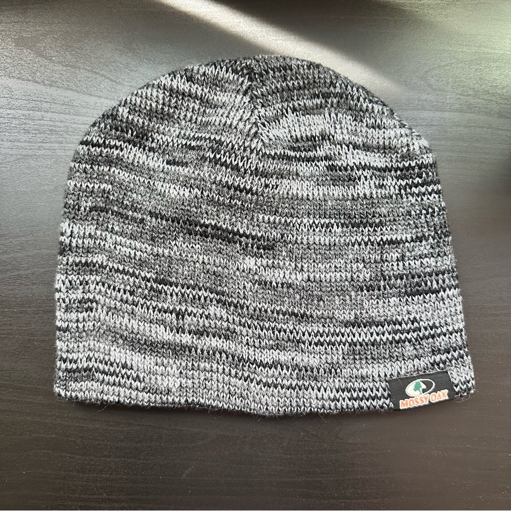 Mossy Oak Charcoal and Black Knit Beanie